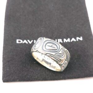 David Yurman Men`s Sterling Silver 11"mm Northwest Band Ring Size 10 with Pouch